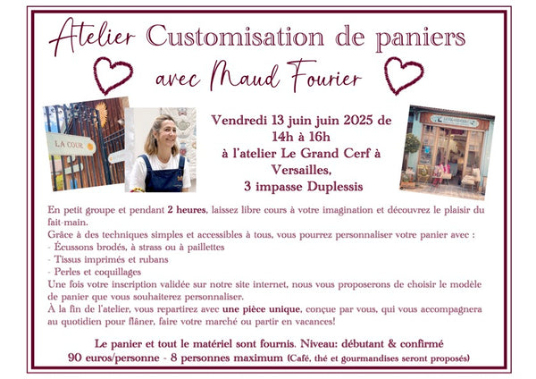 Atelier Customisation de paniers par Maud Fourier
