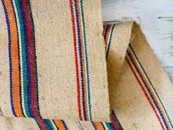 Toile de jute à rayures (au mètre)