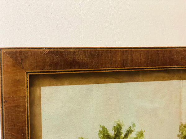 Dessin aquarelle et crayon avec son cadre