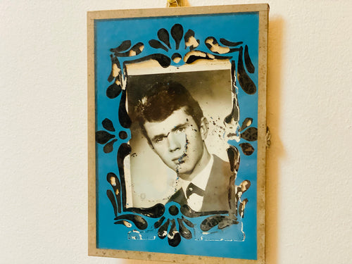 Porte-photo "fixé sous verre"