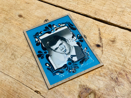 Porte-photo "fixé sous verre"