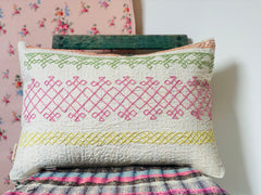 Coussin Tissu Brodé